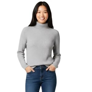 Charter Club 100% Cashmere Light Gray Closet Staple Turtleneck Sweater Size M